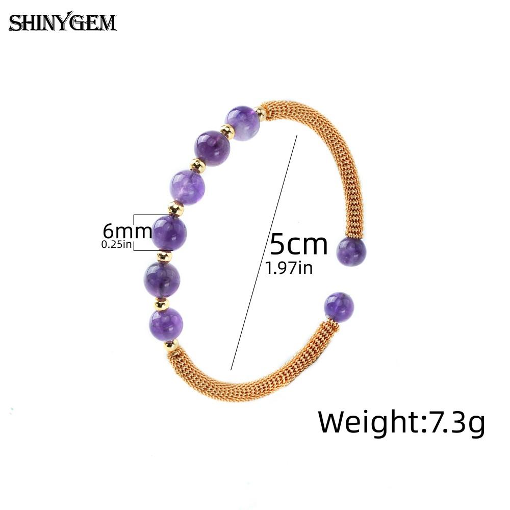 Natural Amethyst Bead Handmade Wire-Wrapped 14K Bracelet
